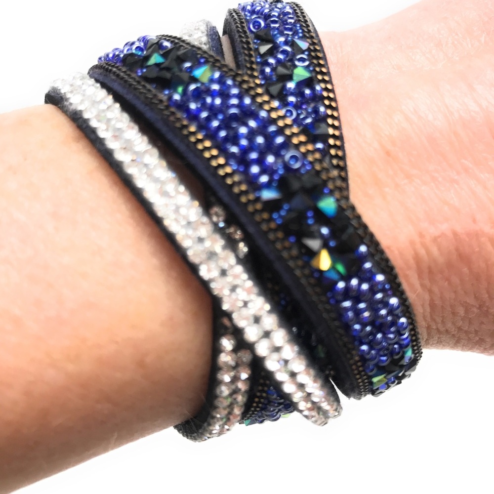 Rhinestone Wrap Around Bracelet Adjustable - Picture 2 of 5